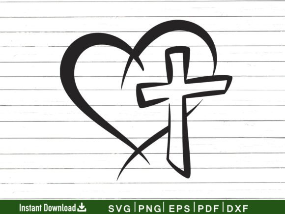 Download Cross with Heart Svg Christian Svg - Heart svg Collection