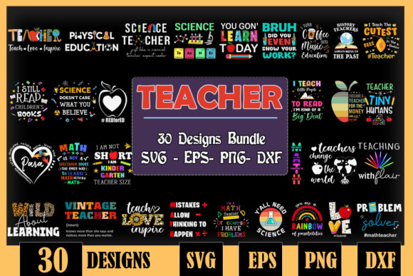 Download TEACHER Bundle SVG 30 Designs - Teacher bundle svg Collection