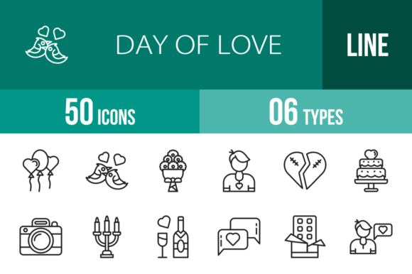 Download 50 Day of Love Line Icons - Day of love Collection