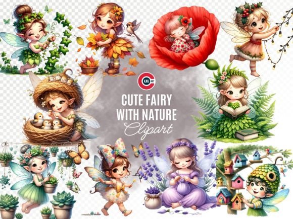 Download Magical Nature Playful Fairy with Flower - Nature Collection
