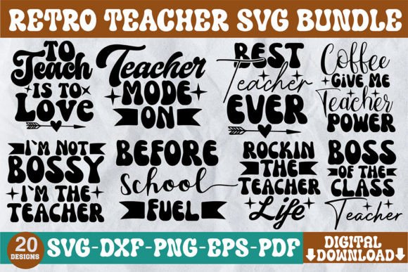 Download Retro Teacher SVG Bundle - Premium Resources