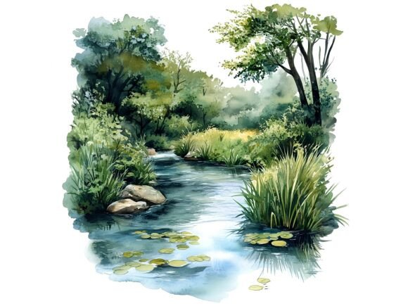 Download 10 Riverside Nature Scenery Clipart Set - Premium Resources